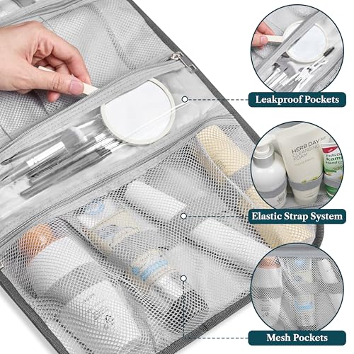 Hanging Toiletry Bag for Women Men Foldable Travel Organizer Floral