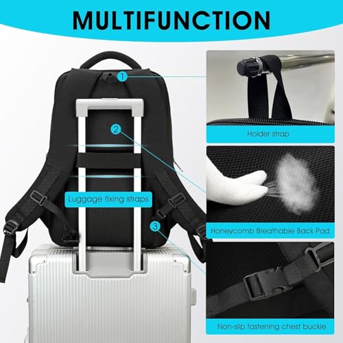 15.6 Inch Water Resistant School bags College Backpack for Men Women with USB Charging Port Business Backpack