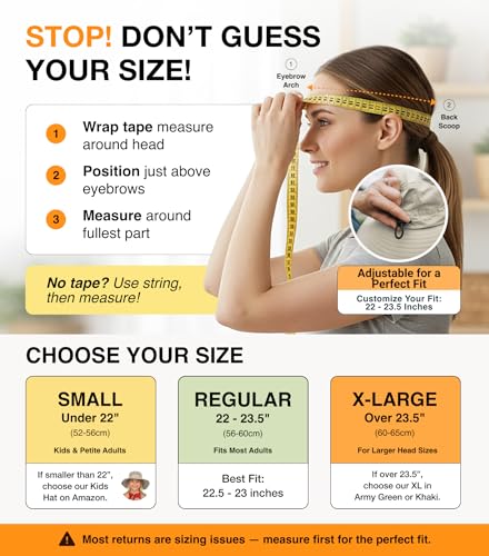 Safari Hat for Men Sun Hats for Women UV Protection UPF 50+ Fishing