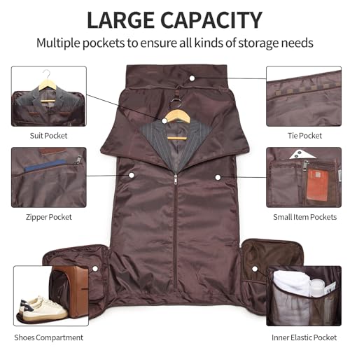Garment Bag with Shoe Pouch Carry On Convertible Travel Duffel Bag for Men Women