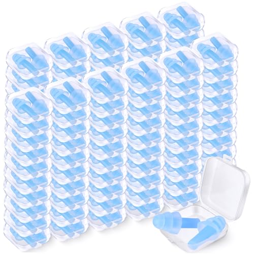 100 Pairs Silicone Ear Plugs Bulk with Case Nrr 29db (100 Count)