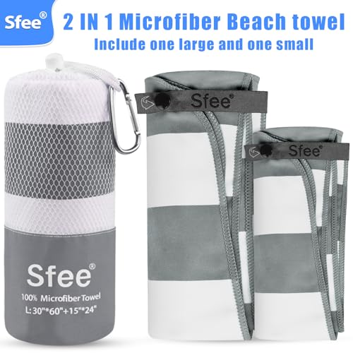 2 in 1 Microfiber Beach Towel (2 Count)