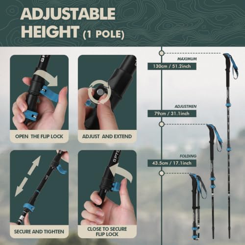 Aluminum Collapsible Trekking Pole with EVA Grip