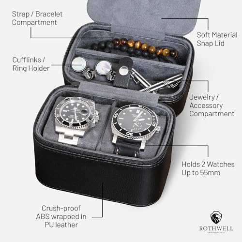 2 Watch Travel Case Storage Organizer for 2 Watches