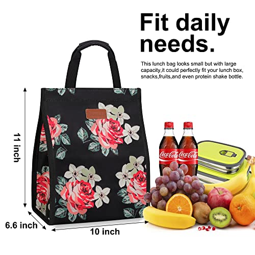 Lunch Bags for Women Insulated Reusable Lunch Tote with Internal Pocket