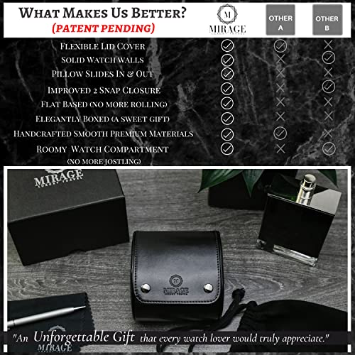 Watch Travel Case for Men Watch Roll for Travel Organizer and Display Watch Case (33 Count)