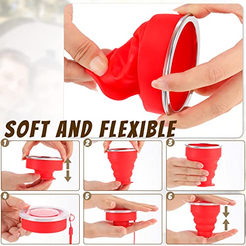 12 Pcs Silicone Collapsible Cup with Lid