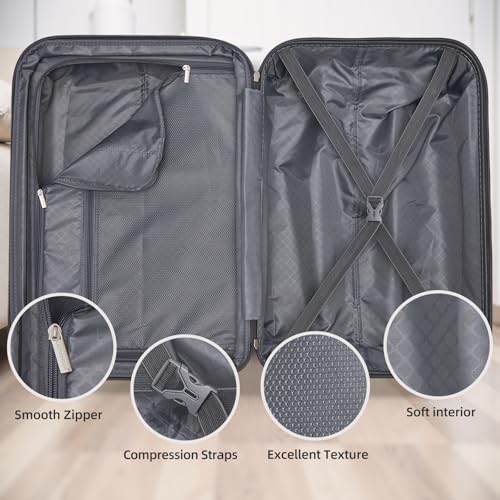 28 Inch Checked Luggage with Spinner Wheels