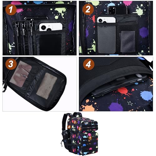 Military Tactical Backpack for Men and Women 45L Army 3 Days Assault Pack Bag Large Rucksack with Molle System Black with multi