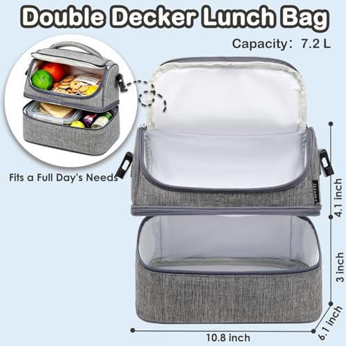 Double Decker Cooler Insulated Lunch Bag Large Tote for Boys