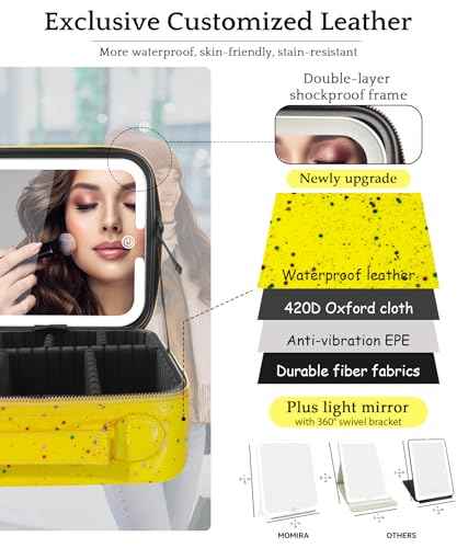 Travel Makeup Bag Cosmetic Bag with Lighted Mirror