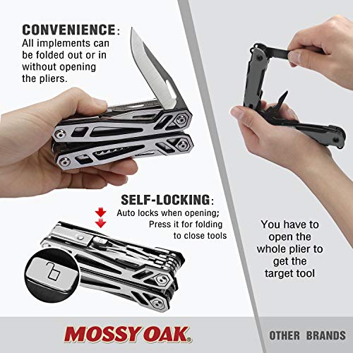 Multitool, 21-in-1 Stainless Steel Pocket Knife with Screwdriver Sleeve, Self-locking Pliers with Sheath-Perfect for Outdoor, Survival, Camping, Hiking, Simple Repair