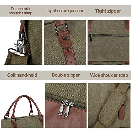 Leather Travel Bag with Shoe Pouch