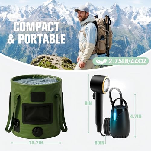 Portable Camping Shower with LED Display & 5 Speed