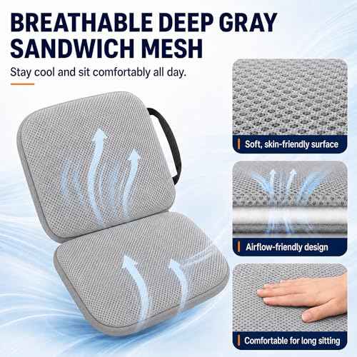 3 in 1 Foldable Gel Seat Cushion Featured with Memory Foam Breathable Seat Cushion for Pressure Relief