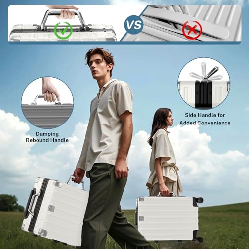 Zipperless Luggage with Spinner Wheels 100% PC Hardside 24in Suitcase