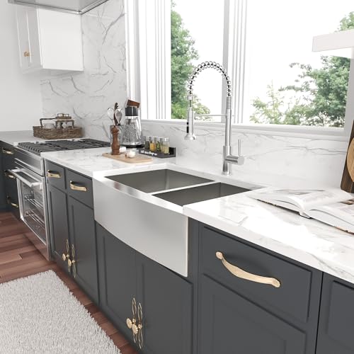 36 Inch Double Bowl Farmhouse Kitchen Sink T304 16 Gauge Stainless Steel Undermount Farmhouse Kitchen Sinks 60