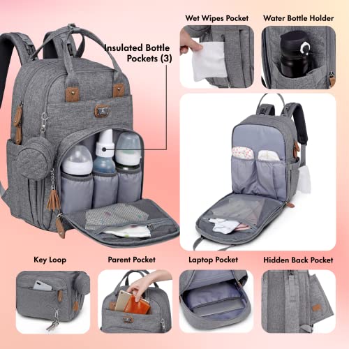 Diaper Bag Backpack with Portable Changing Pad