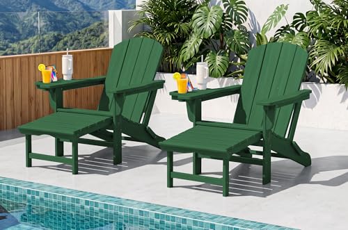 Folding Adjustable Adirondack Chairs with Footrest Set of 2 (2 Count)