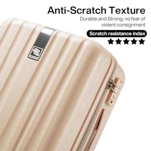 20 29 Inch Carry On Luggage Sets 2 Piece Hard Shell Suitcases with Spinner Wheels Extra Large Travel Luggage Rolling Suitcase for Travel Nestable Storage（Cuba Sand） (2 Count)