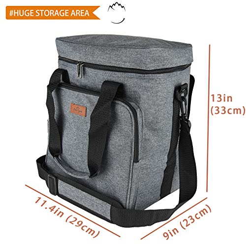 Insulated Wine Carrier 6 Bottle Bag Tote Removable Padded Divider Cooler