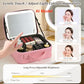 Travel Makeup Bag with Mirror & 8 Adjustable EVA Dividers