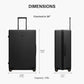 LEVEL8 Checked Luggage, Large Hardside Suitcases with Wheels 28 Inch Luggage, Luminous Textured Lightweight Hard Shell Suitcases Locks Tsa Approved, Black