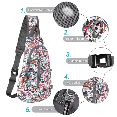 Small Sling Bag Lightweight Crossbody Bag for Easter Gifts Women Men Hiking Backpack Travel Shoulder Bag Chest Daypack for Gym Work Outdoor Sports Mix