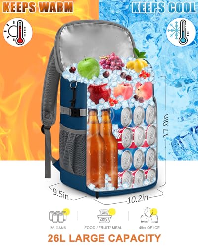 Cooler Backpack Insulated Leak Proof for Women Men Soft Cooler Bag (36 Count)