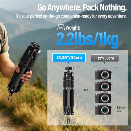 AM 5C Carbon Fiber Travel Tripod 54"