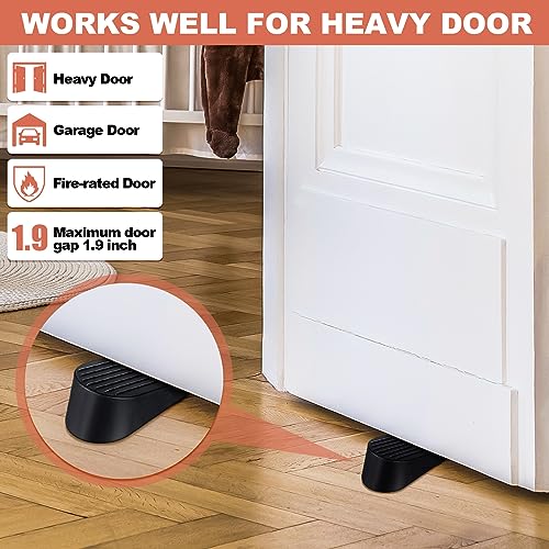 8 Pack Large Door Stoppers Heavy Duty Rubber Stopper for Bottom of Door Wedge Stopper for Home Office (8 Count)