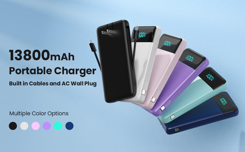 Portable Charger Power Bank for iPhone with Built