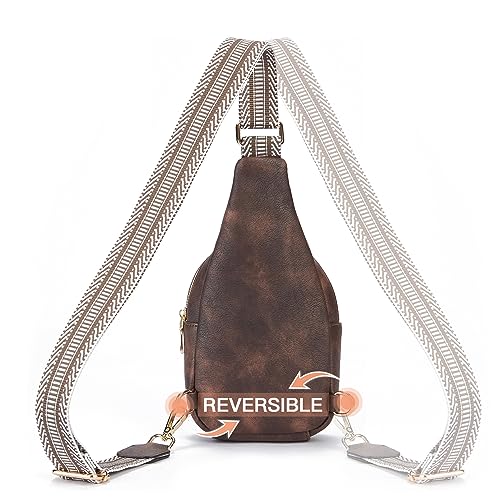 Crossbody Bags for Women PU Leather Cross Body Sling Bag for Woman Travel Coffee