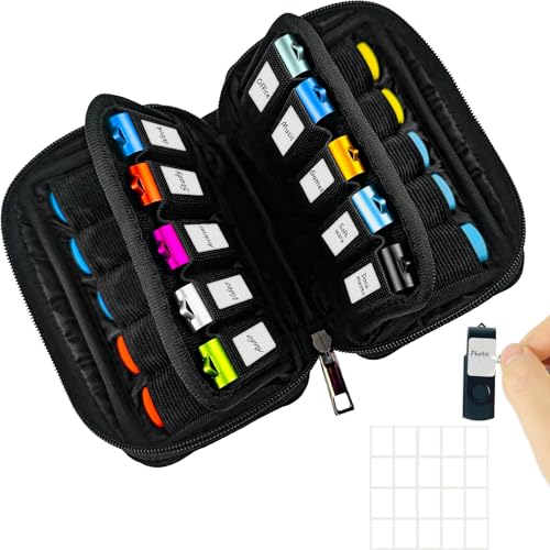 Flash Drive Case 20 Slots Storage Case JBOS USB Holder Storage Bag for Flash Drive Electronic Accessories Organizer for Memory Stick