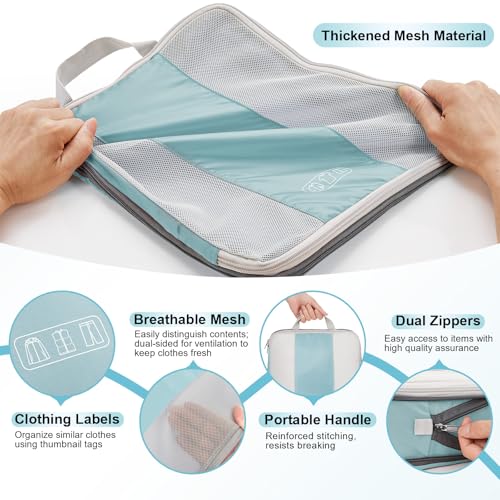 10 Set Compression Packing Cubes for Travel Essentials (10 Count)