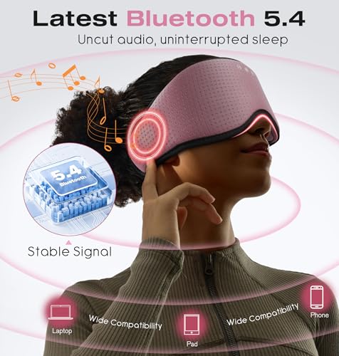 Bluetooth Sleep Headphones with 3D Eye Mask for Zero Pressure