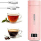 Pink Portable Electric Kettle forTravel, Small Hot Water Kettle with NTC Temperature Control and Auto Shut-Off, 316 Stainless Steel, Green 120V & 15oz