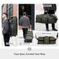 45/80/100L Rolling Duffel Bag with Wheels, Large Durable Travel Duffle + Toiletry Bag, Heavy Duty, Packable, Foldable with Shoulder Straps- Use as Luggage or Backpack, Men/Women (Green)