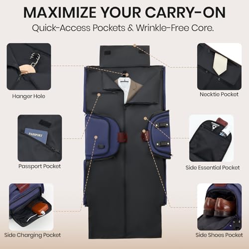 Carry On Rolling Garment Bag with Wheels