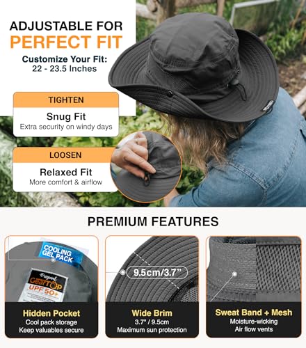 Safari Hat for Men Sun Hats for Women UV Protection UPF 50+ Fishing