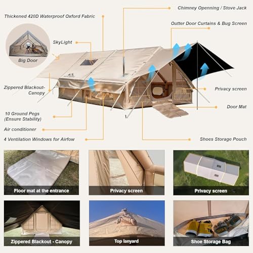 13' x 10' Large Inflatable Tents for Camping 8