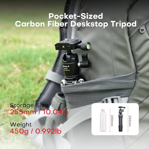 15.75" 0.99 lbs Mini Carbon Fiber Tripod