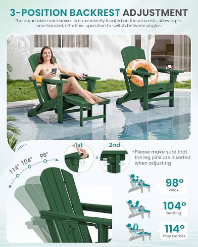HDPE Folding Adjustable Adirondack Chair with Footrest
