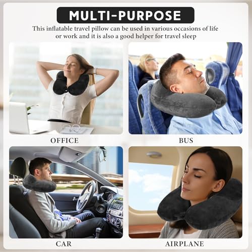 2 Inflatable Neck Pillow Airplane Travel (2 Count)