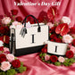 Initial Tote Bag with Makeup Bag