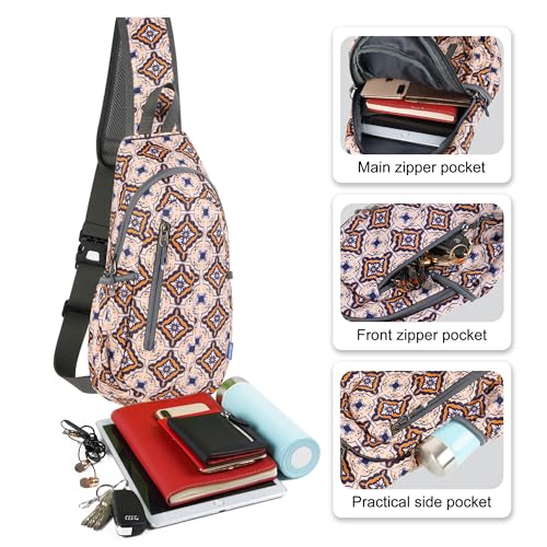 Small Sling Bag Lightweight Crossbody Bag for Easter Gifts Women Men Hiking Backpack Travel Shoulder Bag Chest Daypack for Gym Work Outdoor Sports Mix