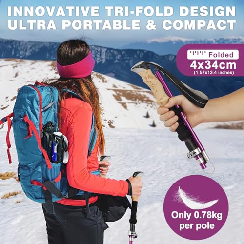 Hiking Poles Collapsible Aluminum Alloy 7075 Hiking Sticks