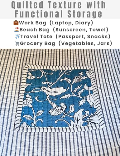 100% Cotton Quilted Tote Bag For Women