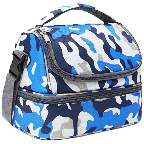 Kids Double Decker Cooler Insulated Lunch Bag Large Tote for Boys