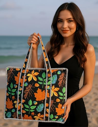 100% Cotton Quilted Tote Bag For Women